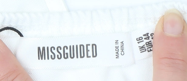 Missguided Women's White One Shoulder Dress - Size 16