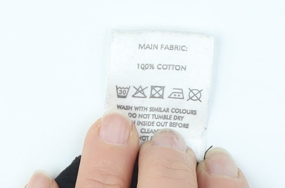 Oliver Bonas Women Black Cotton Top Size 12