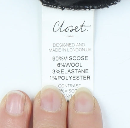 Closet London Women's Black A-Line Dress UK 12