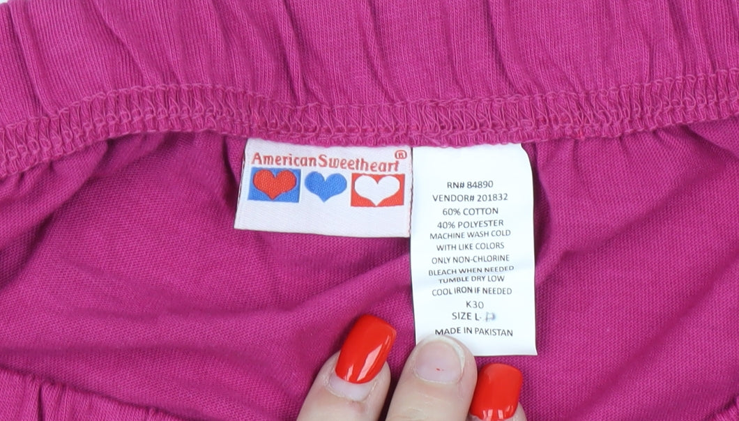 American Sweetheart Pink Peasant Skirt L Women