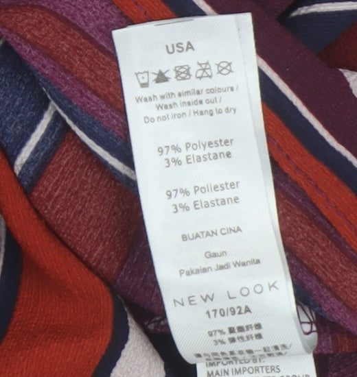 New Look Women's Multicoloured Striped Off-Shoulder Dress