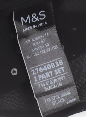Marks and Spencer Women's Black Studded Button-Up Shirt