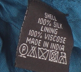 East Women's Blue Silk Sleeveless Dress Size 16