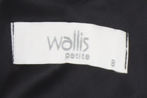 Wallis Petite Black V-Neck Wrap Dress, Size 8