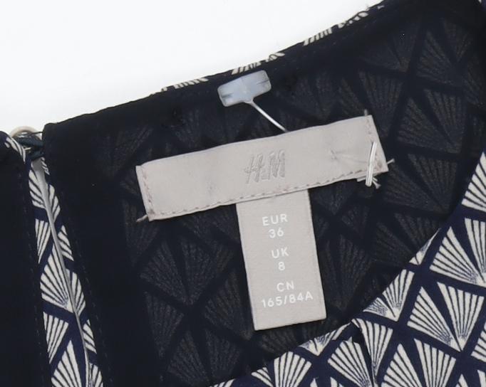 H&M Women's Geometric Shift Dress UK 8 Multicolour