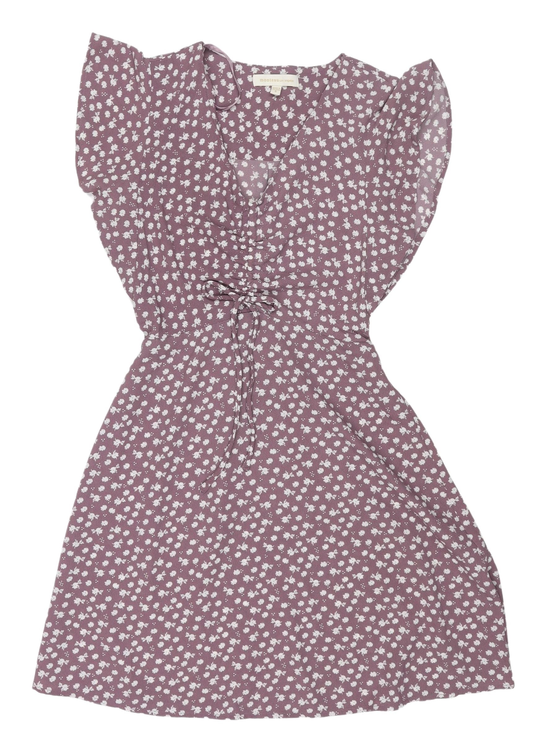 Monteau Women's Purple Floral A-Line Dress S – Preworn