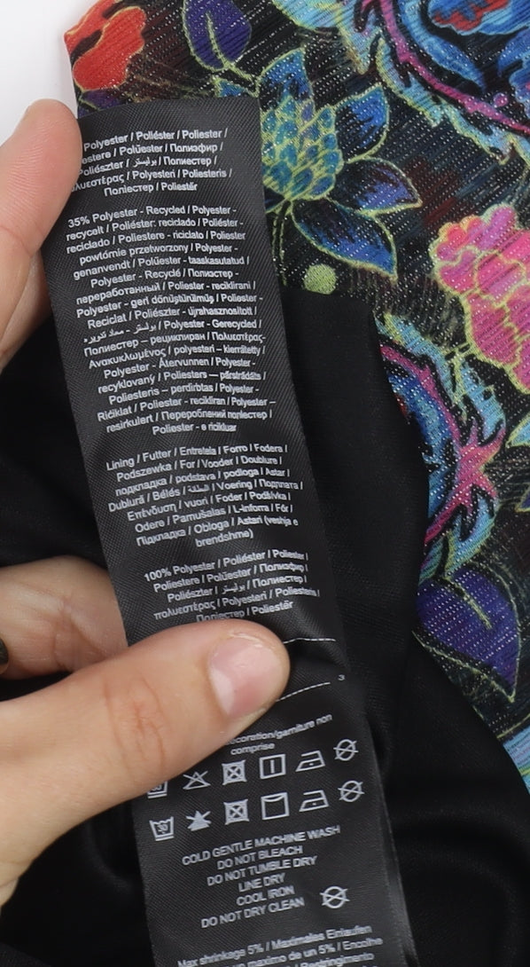 JDY Women's Black Paisley Long Sleeve Shift Dress S