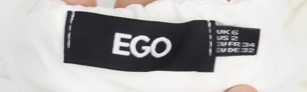 EGO Women's White Mini Bodycon Dress, Size 6, Party Ready