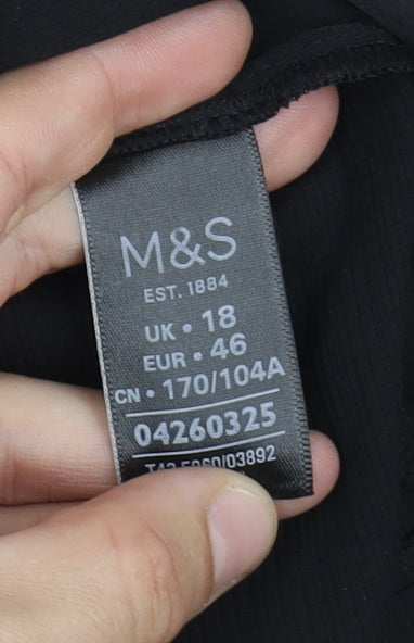 Marks and Spencer Black Blouse Women UK 18
