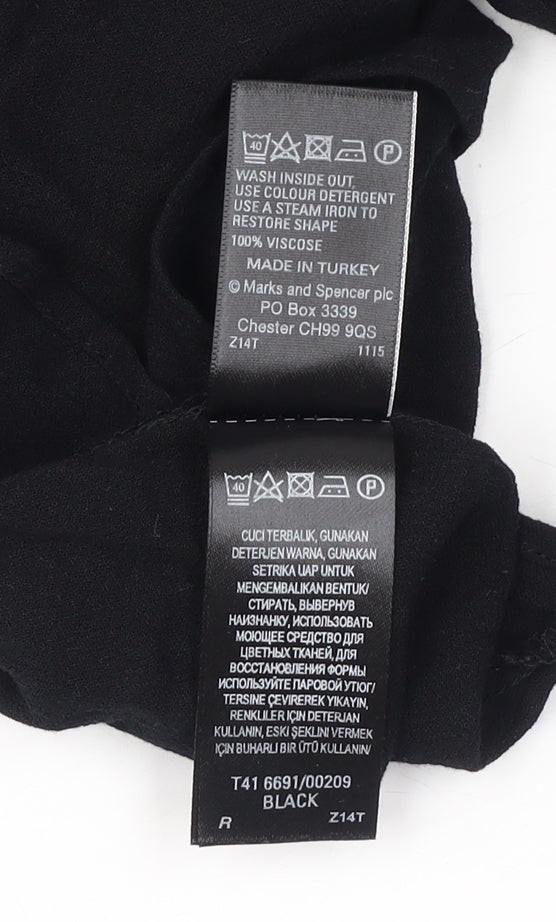 Marks and Spencer Black Women's Blouse Viscose Size 12