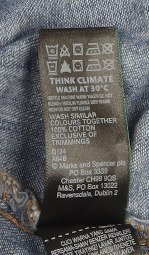 Marks and Spencer Blue Denim Shirt Dress 14