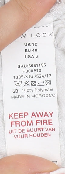 New Look Women's White Cropped Puff Sleeve Blouse 12