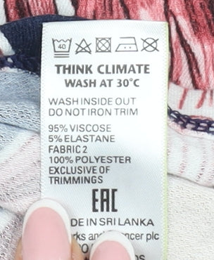 Marks and Spencer Women's Blue Floral Jersey Blouse 14