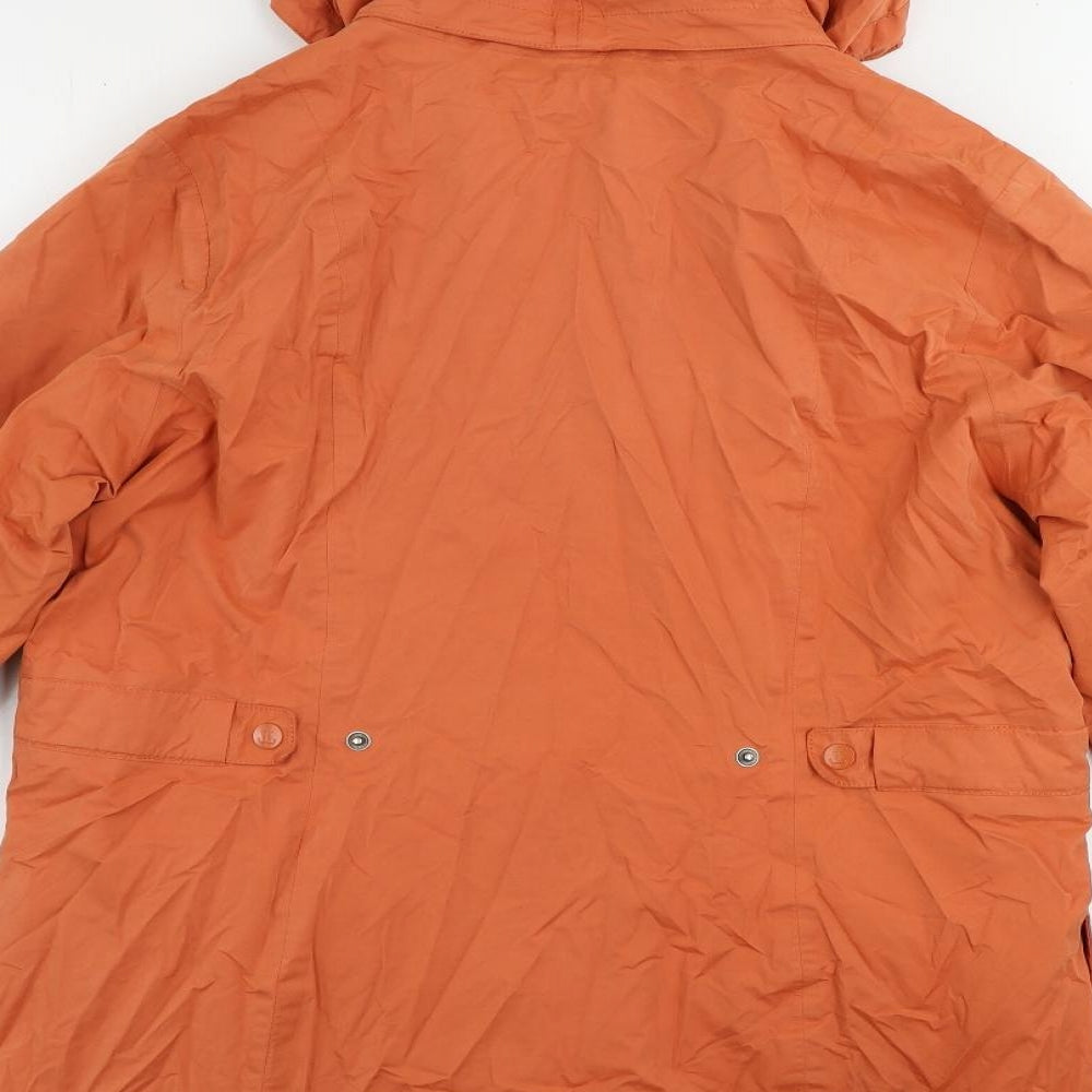 Seasalt Womens Orange Rain Coat Coat Size 14 Zip - Waterproof Breathable