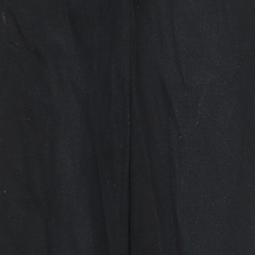 River Island Mens Black Cotton Straight Jeans Size 28 in L30 in Regular Zip - Pockets