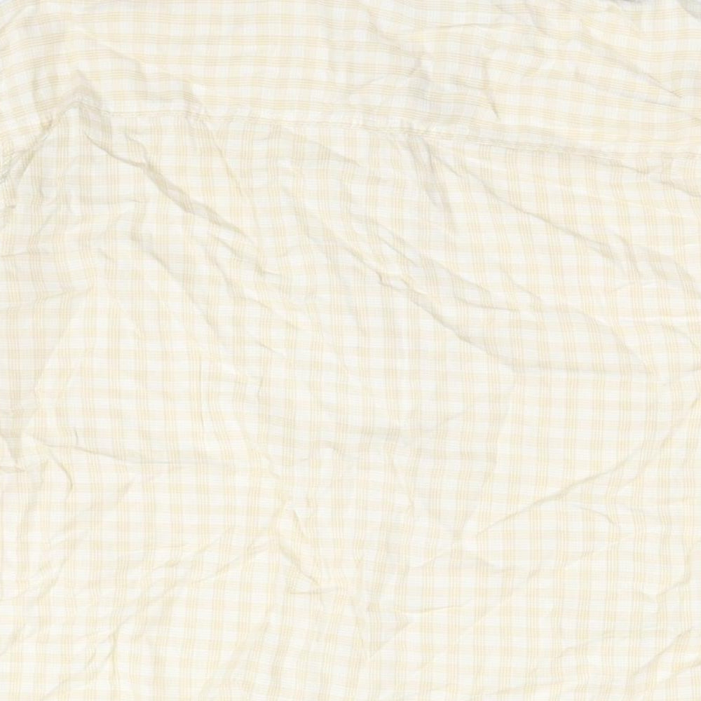 Marks and Spencer Womens Beige Check Lyocell Basic Button-Up Size 14 Collared
