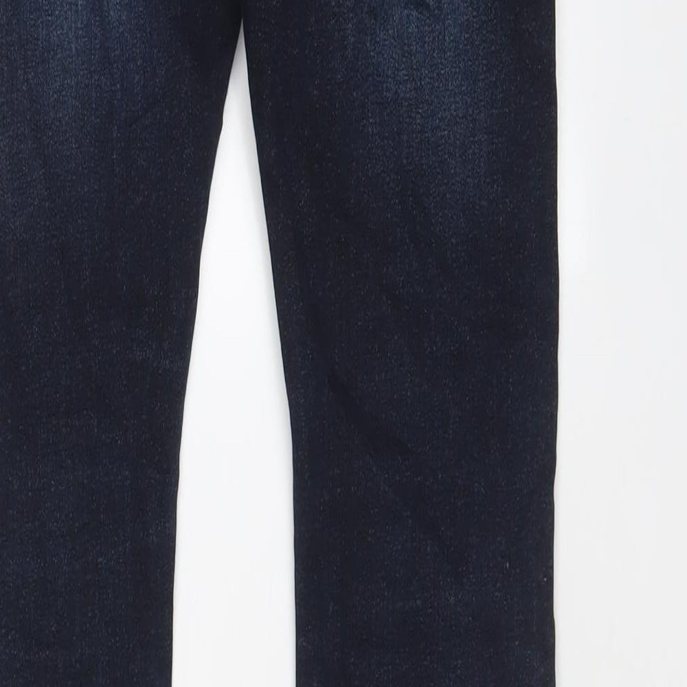 Topman Mens Blue Cotton Skinny Jeans Size 28 in L28 in Regular Button - Short Leg, Pockets