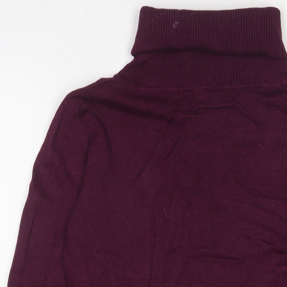 ESMARA Womens Purple Viscose Jumper Dress Size 10 Roll Neck Pullover