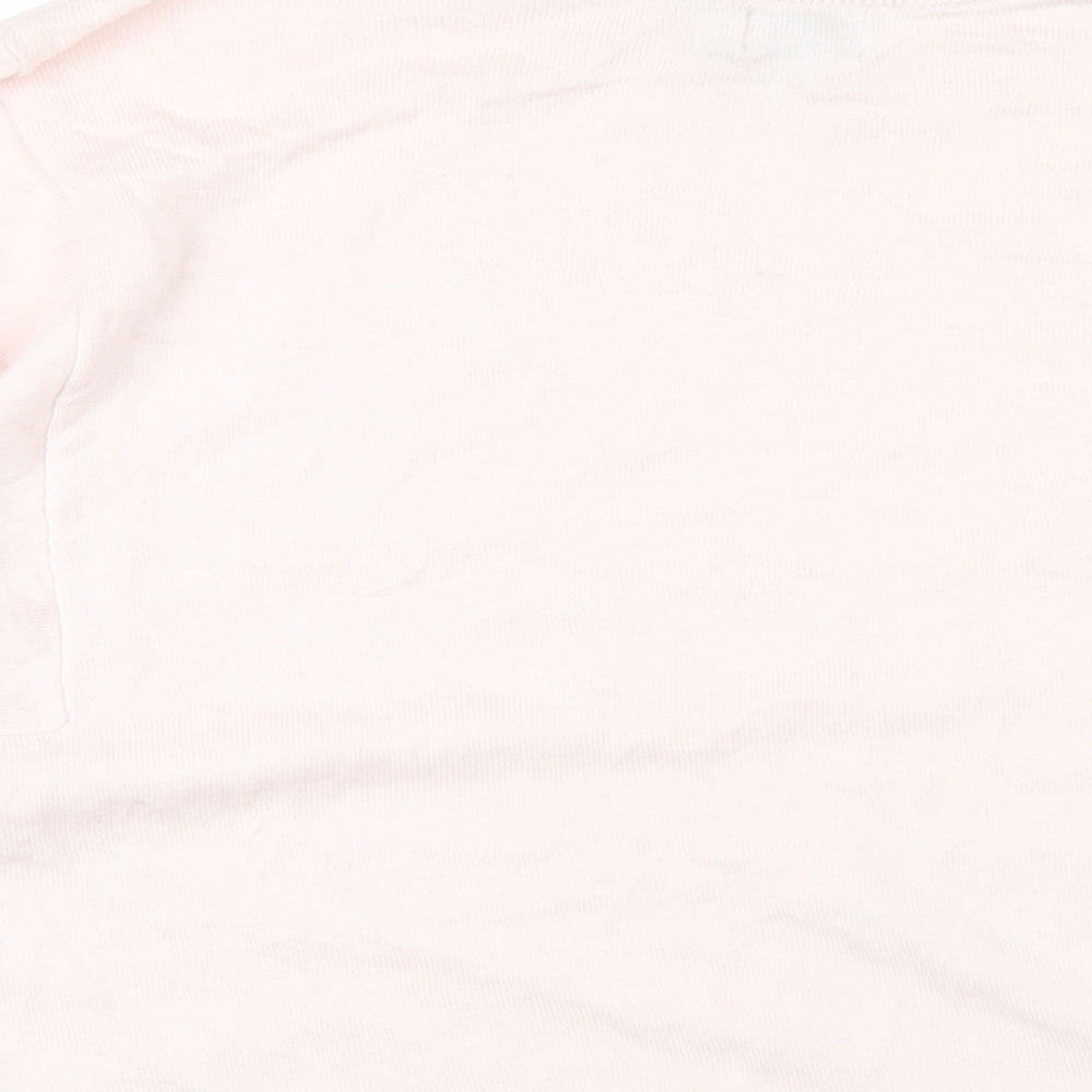 Kin Womens Pink Crew Neck Cotton Pullover Jumper Size S