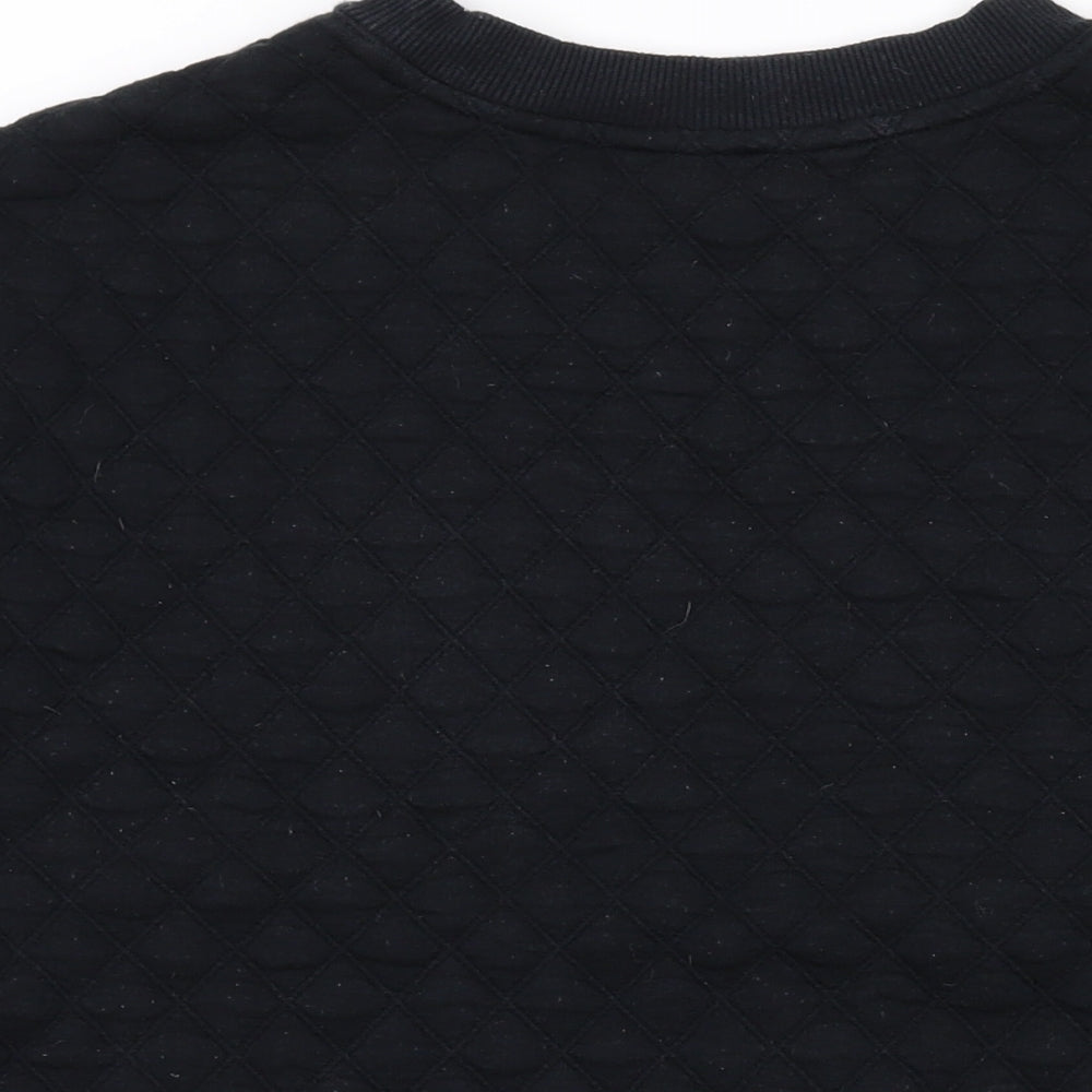 Marks and Spencer Womens Black Argyle/Diamond Polycotton Pullover Sweatshirt Size 12 Pullover