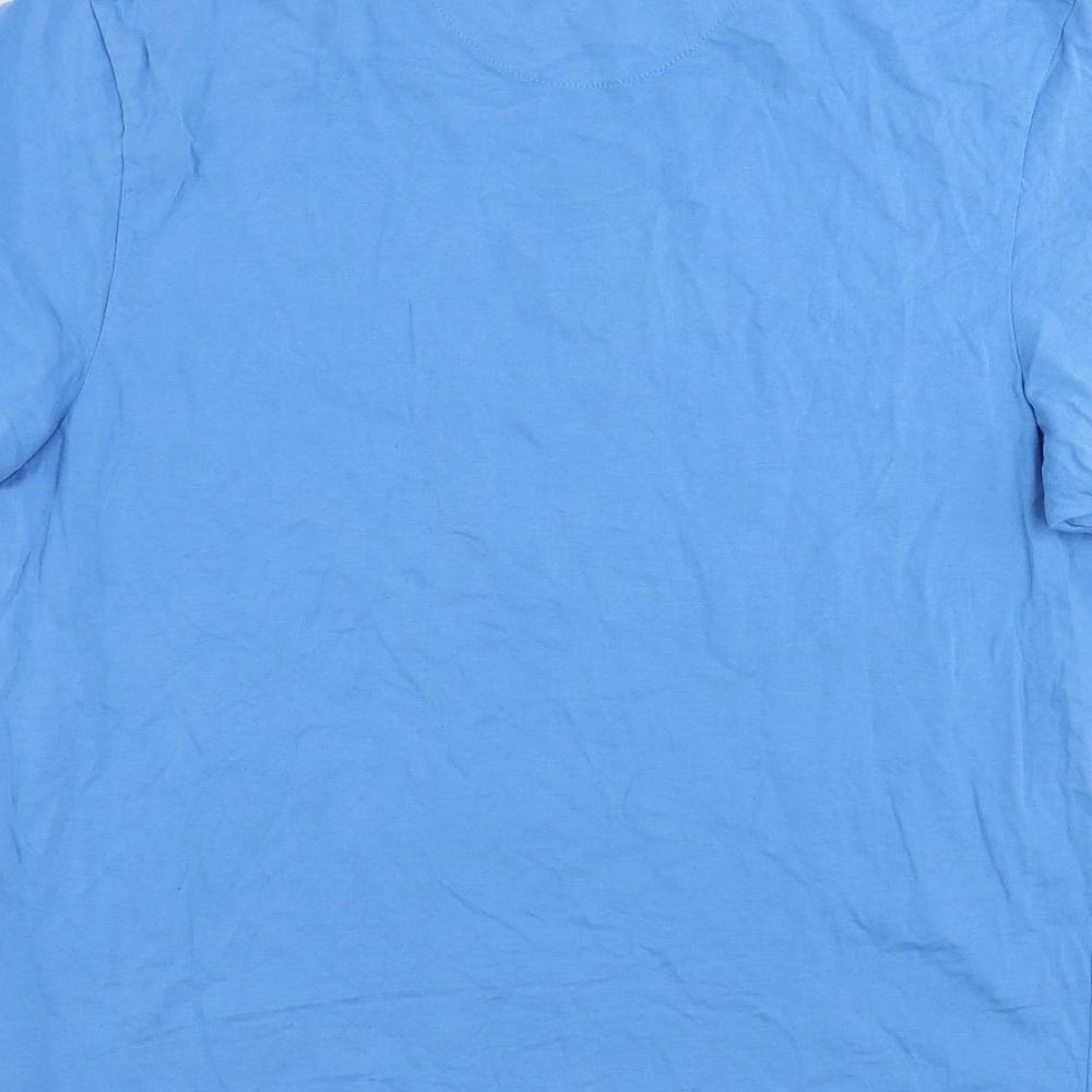 Denim Seventy Three Womens Blue Cotton Basic T-Shirt Size XL Crew Neck