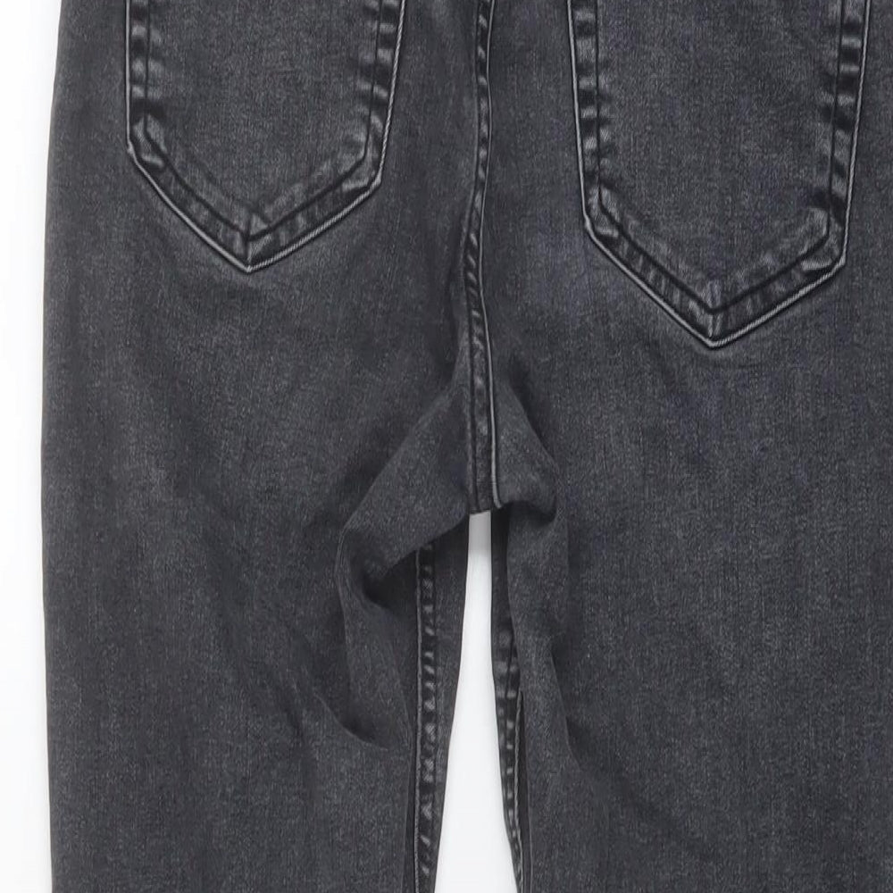 Topshop Womens Grey Cotton Skinny Jeans Size 30 in L25 in Regular Button