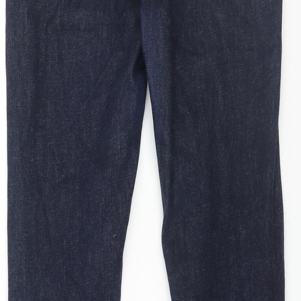 Marks and Spencer Womens Blue Cotton Skinny Jeans Size 8 L28 in Regular Zip