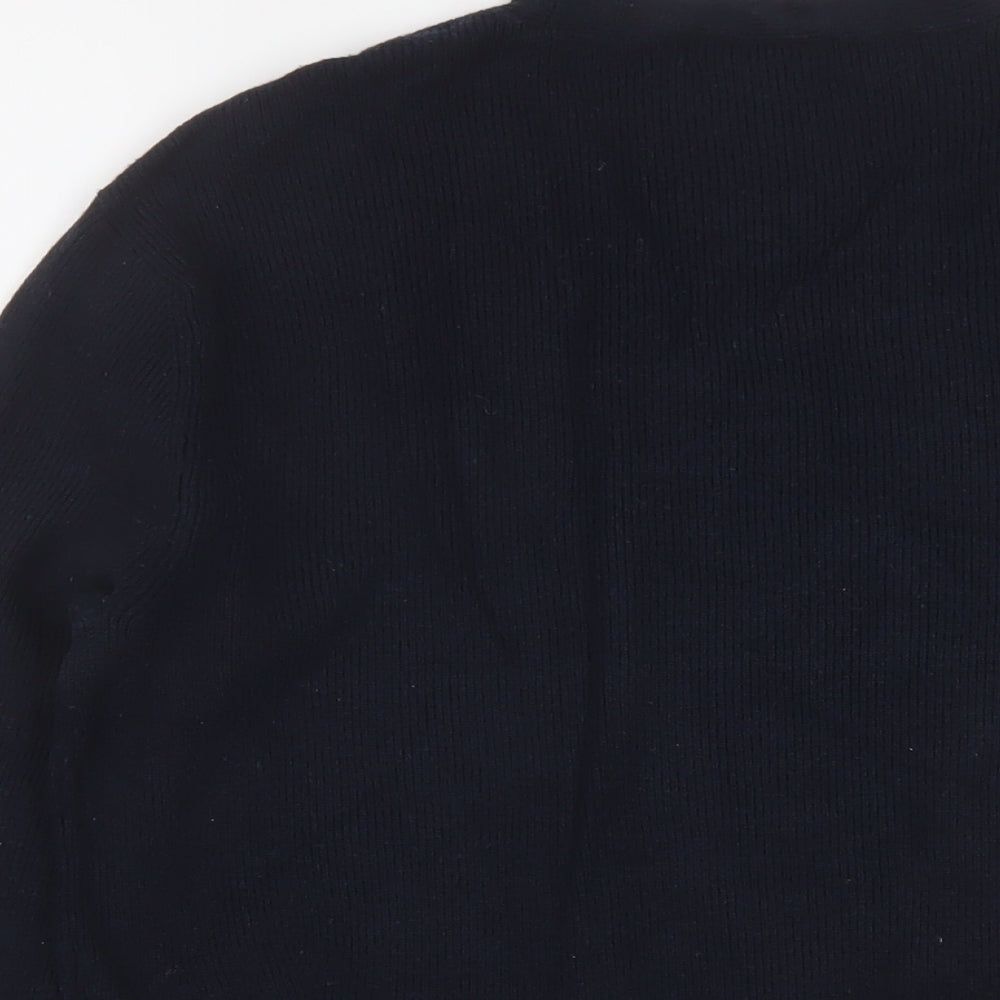 Marks and Spencer Womens Blue V-Neck Viscose Pullover Jumper Size S