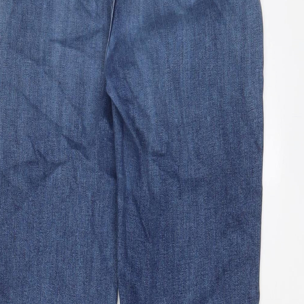 Marks and Spencer Womens Blue Cotton Skinny Jeans Size 12 L25 in Regular Zip