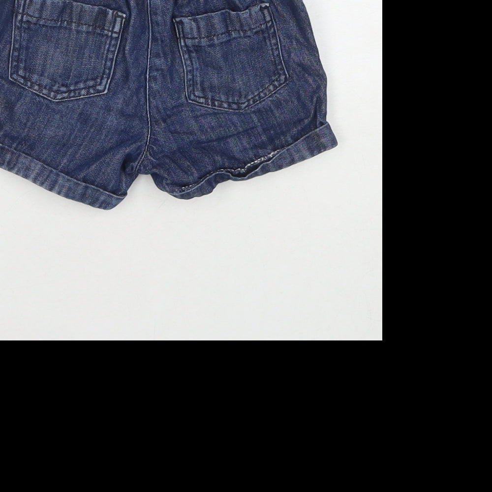 NEXT Girls Blue Cotton Mom Shorts Size 2-3 Years L3 in Regular Buckle - Flower