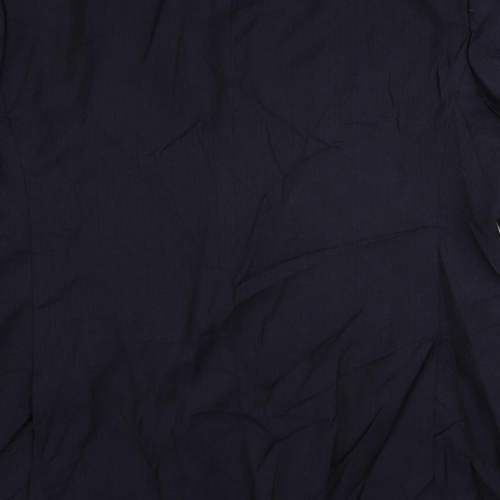 Marks and Spencer Mens Blue Striped Polyester Jacket Suit Jacket Size 48 Regular