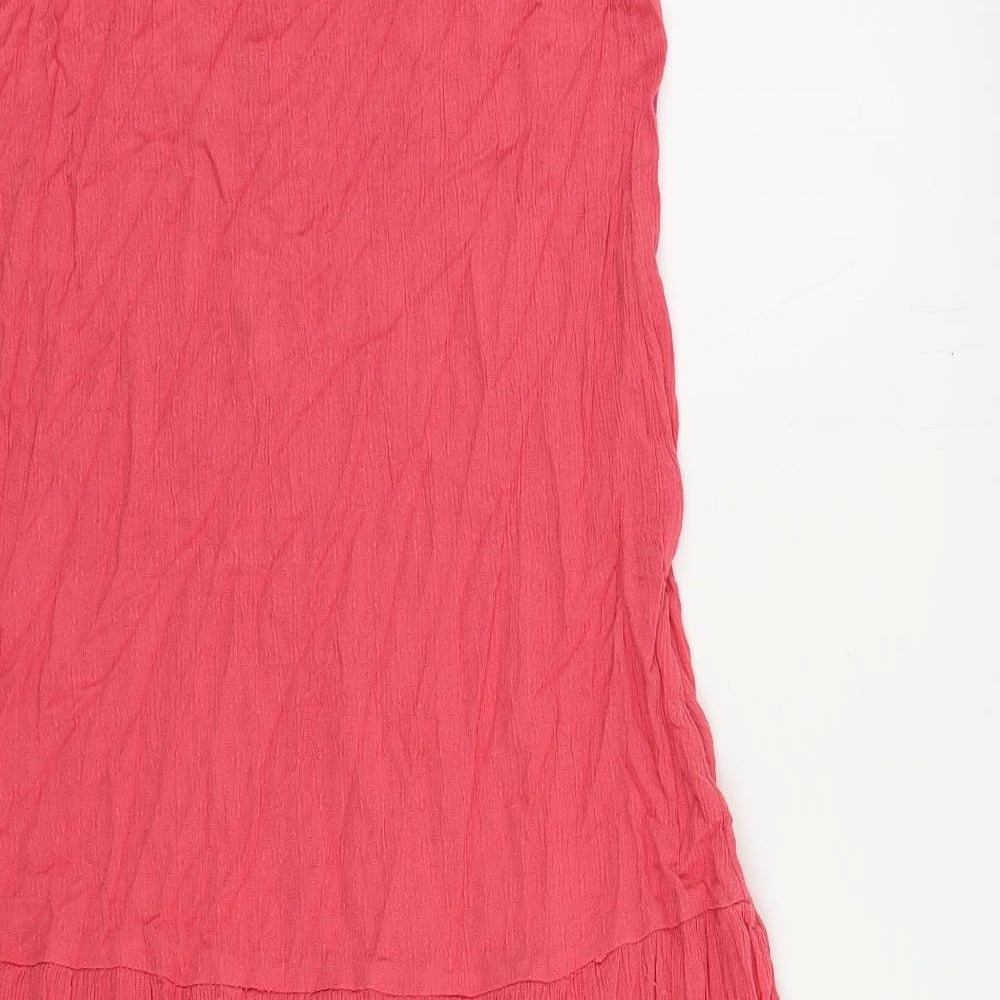 Marks and Spencer Womens Pink Viscose Slip Dress Size 6 Round Neck Pullover
