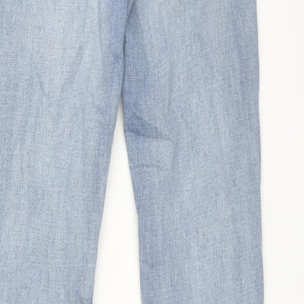 Gap Boys Blue Cotton Straight Jeans Size 12 Years L27 in Regular Zip - Distressed