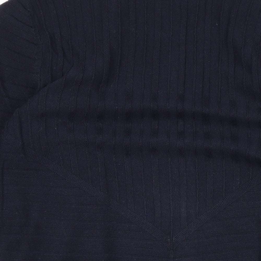 Olsen Womens Blue V-Neck Cotton Cardigan Jumper Size 10