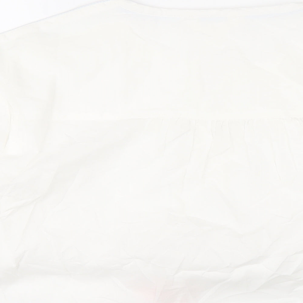 Per Una Womens White Cotton Basic T-Shirt Size 8 V-Neck