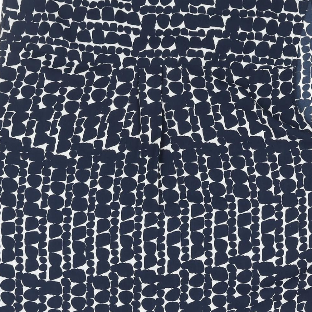 Principles Womens Blue Geometric Polyester Camisole Blouse Size 20 Round Neck