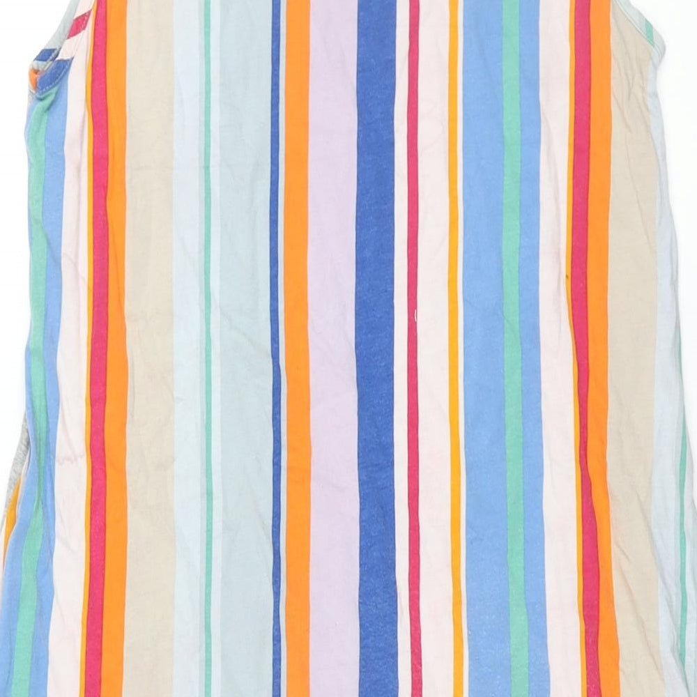 Uniqlo Womens Multicoloured Cotton Tank Dress Size S Scoop Neck Pullover - Stripe Back Print