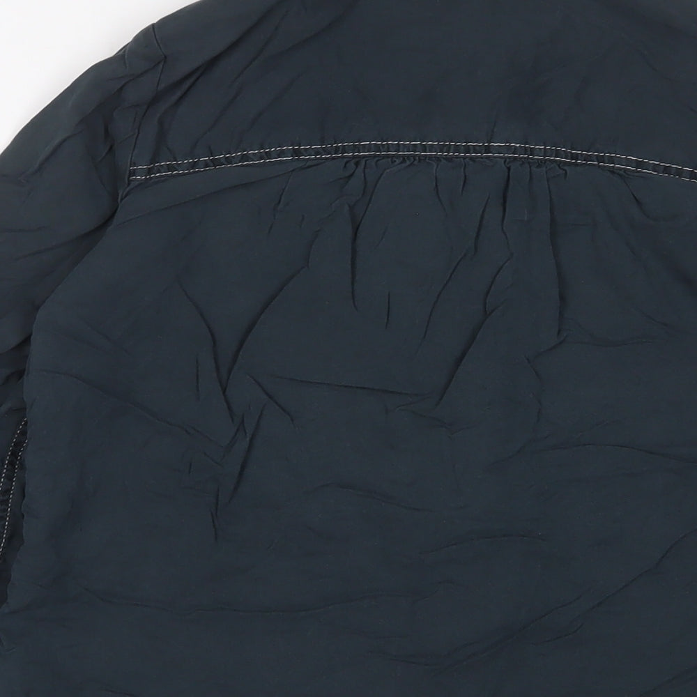 Marks and Spencer Womens Blue Viscose Basic Button-Up Size 6 Collared