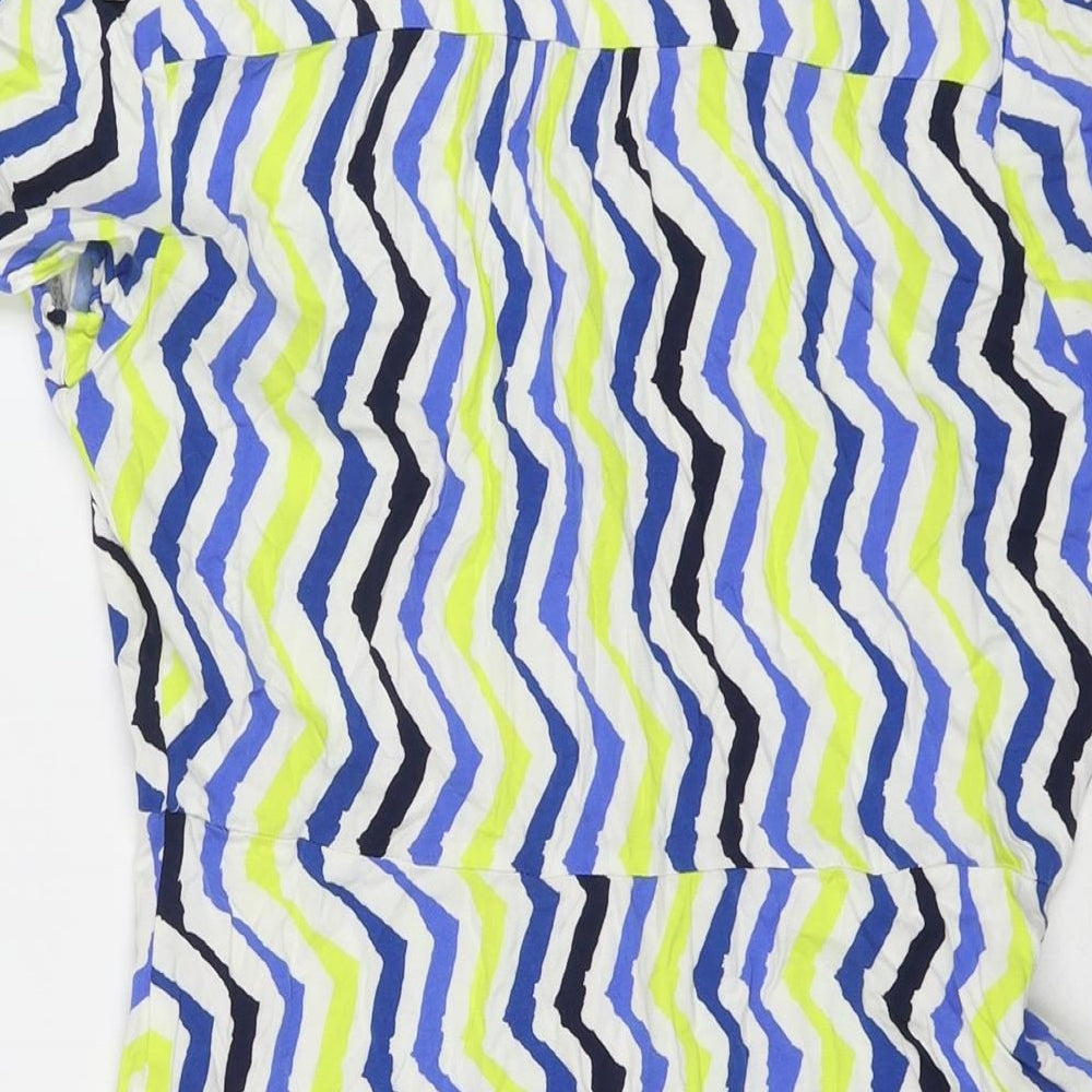 Marks and Spencer Womens Multicoloured Striped Viscose Shirt Dress Size 12 Collared Button