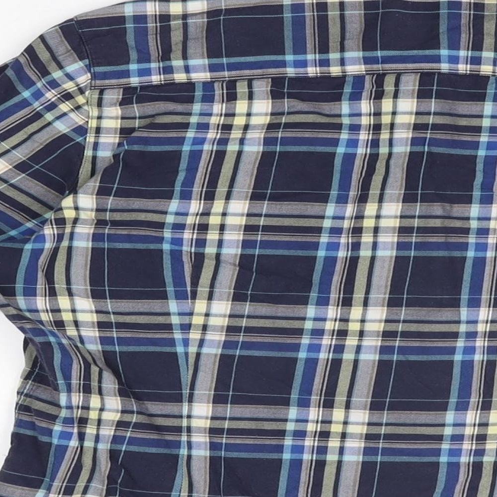Uniqlo Womens Blue Plaid Cotton Basic Button-Up Size M Collared