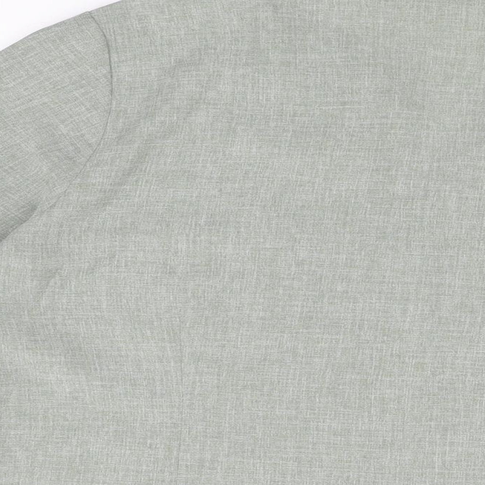 BM Collection Womens Grey Polyester Basic Button-Up Size 16 Collared