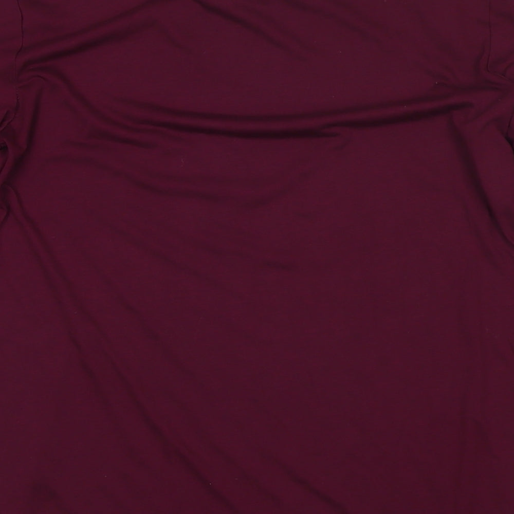 Marks and Spencer Womens Purple Polyester Jersey T-Shirt Size 8 Round Neck