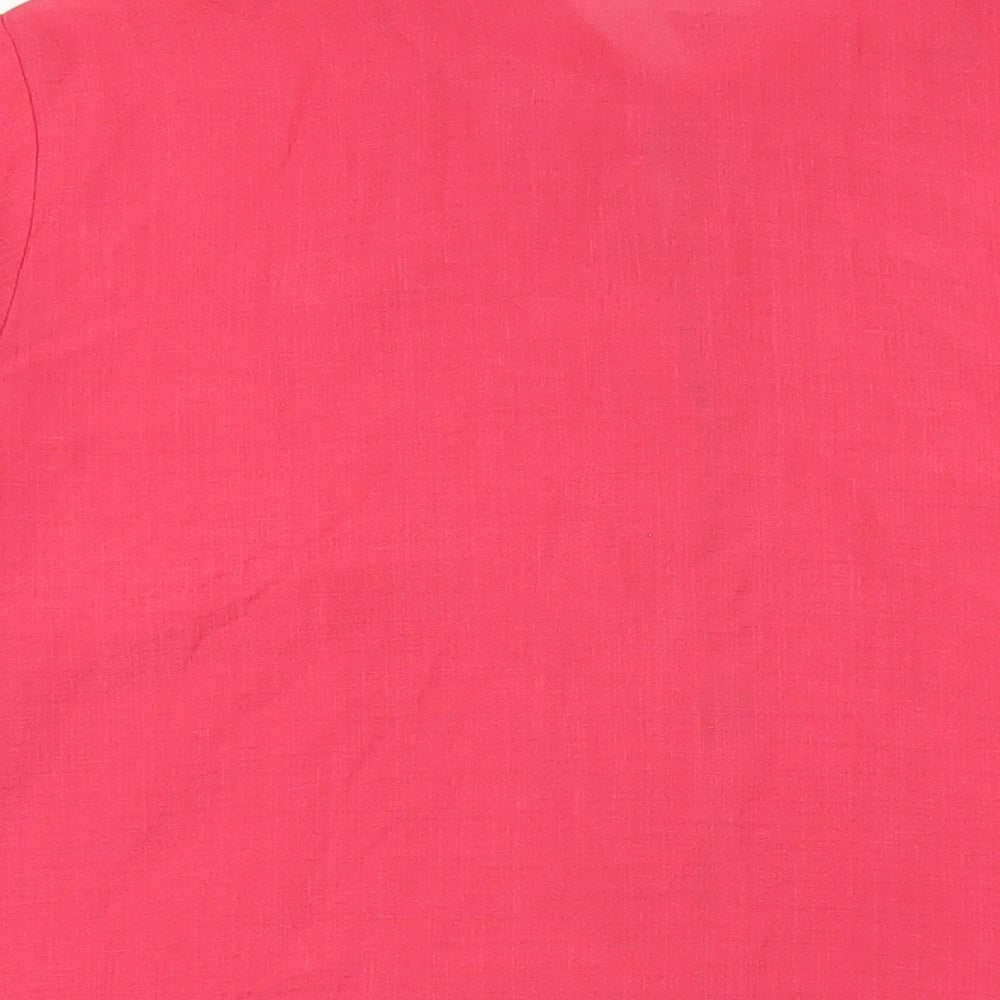 Marks and Spencer Womens Pink Polyester Basic Button-Up Size 22 Collared