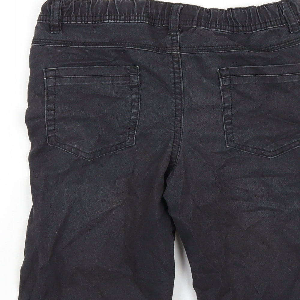 Denim & Co. Boys Black Cotton Straight Jeans Size 10-11 Years Regular Pullover