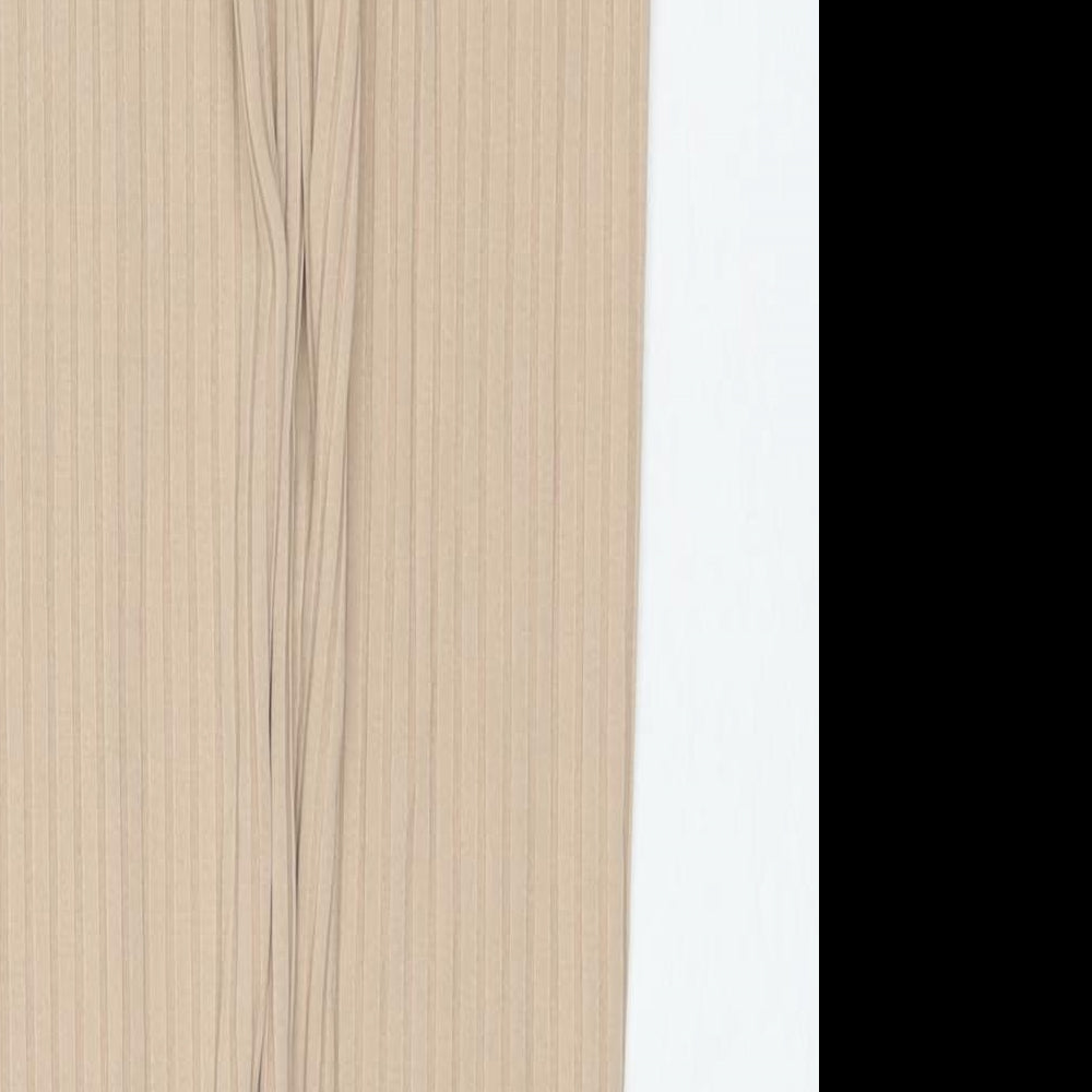 PRETTYLITTLETHING Womens Beige Polyester Pedal Pusher Trousers Size 8 L30 in Regular