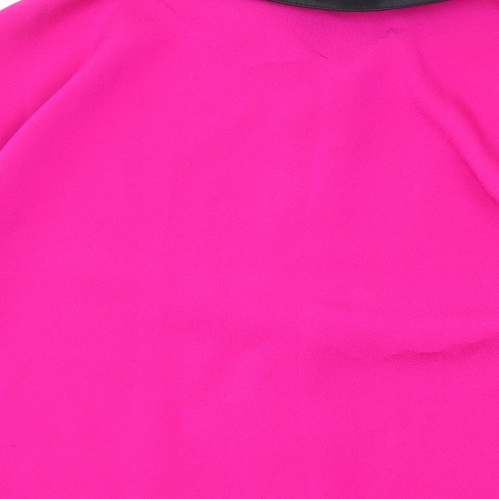 Marks and Spencer Womens Pink Polyester Basic Button-Up Size 10 Collared