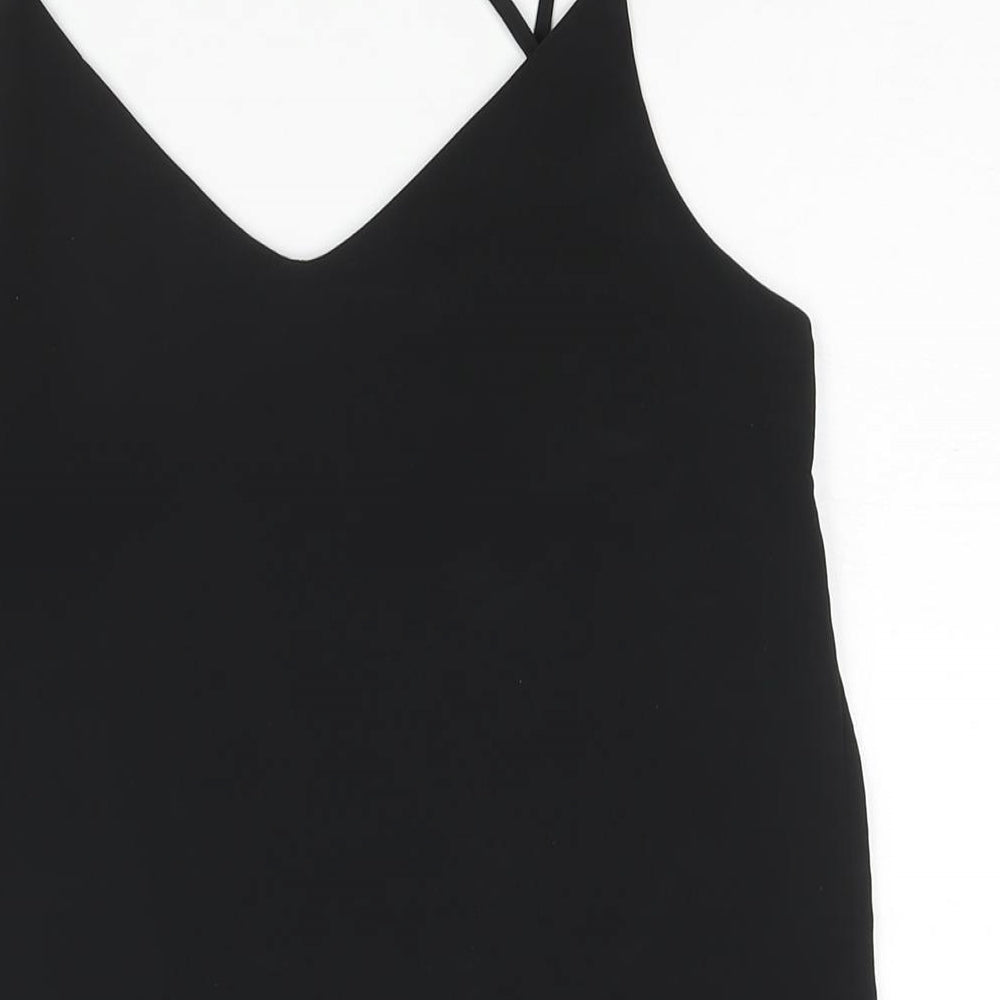 New Look Womens Black Polyester Camisole Blouse Size 10 V-Neck