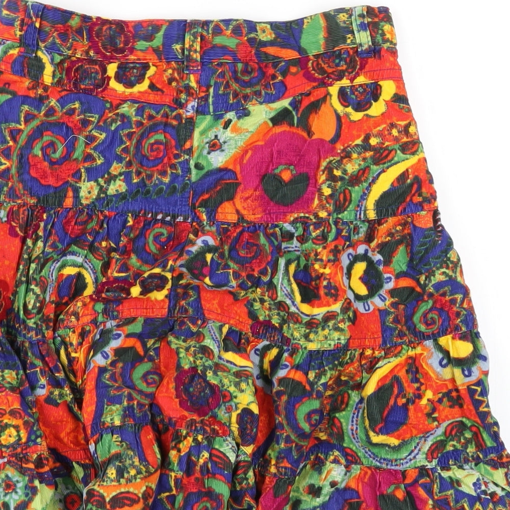 The Children's Place Girls Multicoloured Geometric Cotton A-Line Skirt Size 12 Years Regular Zip