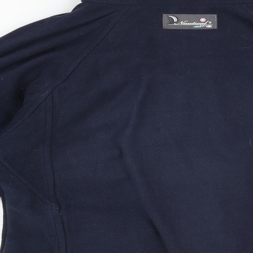 Nautical Womens Blue Polyester Full Zip Sweatshirt Size 8 Zip