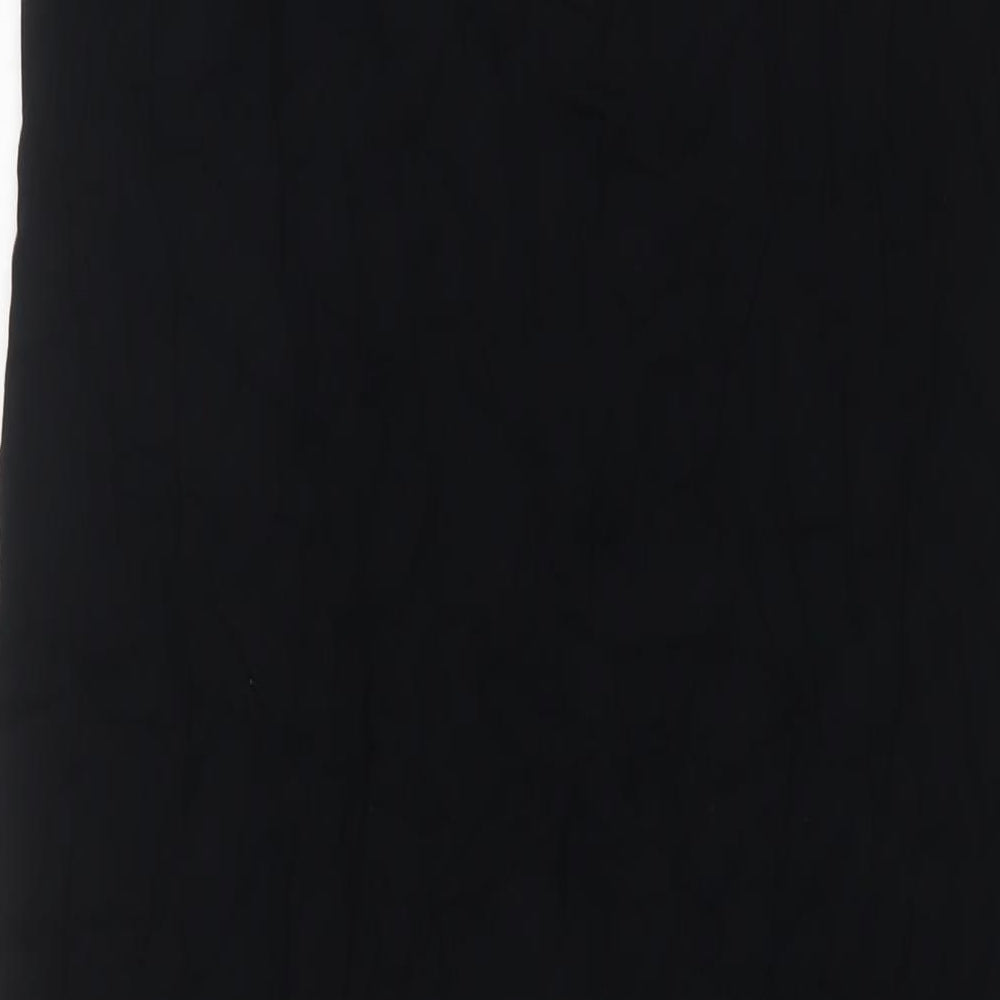 Emreco Womens Black Viscose A-Line Size 16 V-Neck Pullover - Embroidered